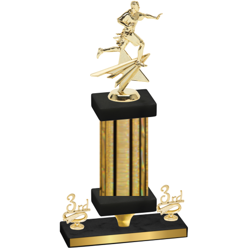 Premium Single Gold Glacier Third Place Flag Football Trophy