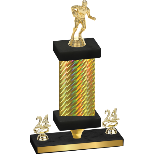 Premium Single Gold Carbon Fiber Year Rugby Trophy