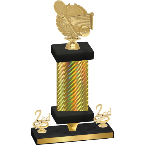 Premium Single Gold Carbon Fiber Second Place Tennis Trophy