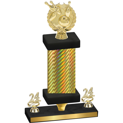 Premium Single Gold Carbon Fiber Year Bowling Trophy