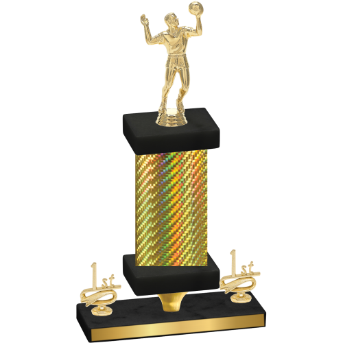 Premium Single Gold Carbon Fiber First Place Volleyball Trophy