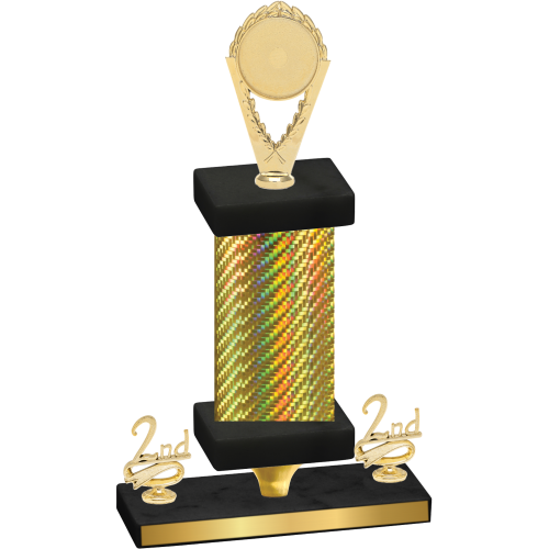 Premium Single Gold Carbon Fiber Second Place Insert Trophy