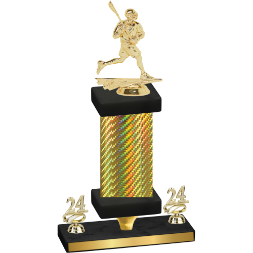Premium Single Gold Carbon Fiber Year Lacrosse Trophy