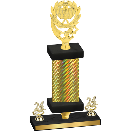 Premium Single Gold Carbon Fiber Year Pickleball Trophy