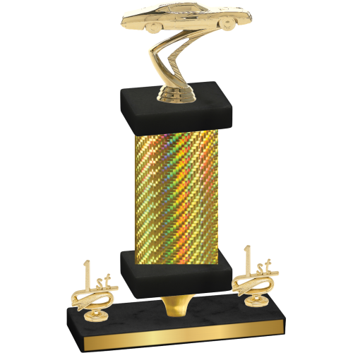 Premium Single Gold Carbon Fiber First Place Cars Trophy