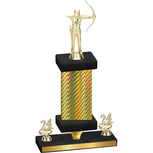Premium Single Gold Carbon Fiber Year Archery Trophy