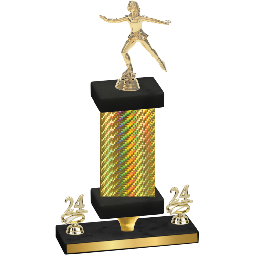 Premium Single Gold Carbon Fiber Year Skater Trophy