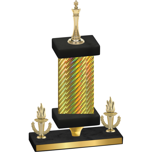 Premium Single Gold Carbon Fiber Victory Chess Trophy