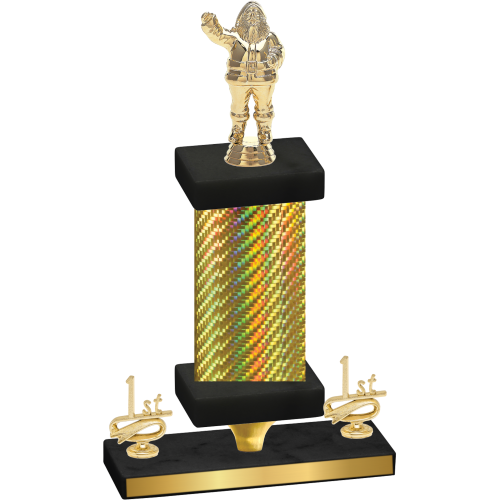 Premium Single Gold Carbon Fiber First Place Holiday Trophy