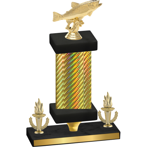 Premium Single Gold Carbon Fiber Victory Fishing Trophy