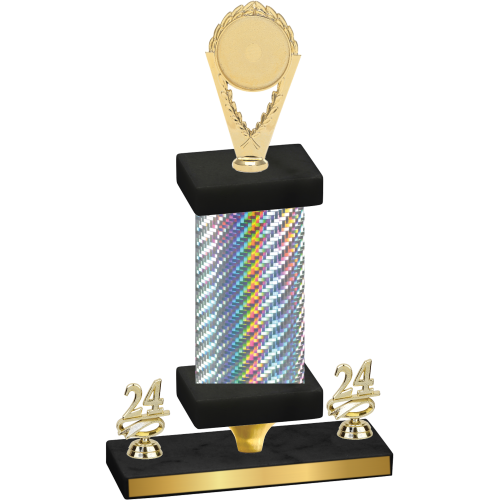 Premium Single Silver Carbon Fiber Year Insert Trophy