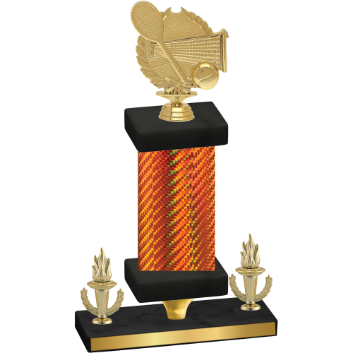 Premium Single Orange Carbon Fiber Victory Tennis Trophy