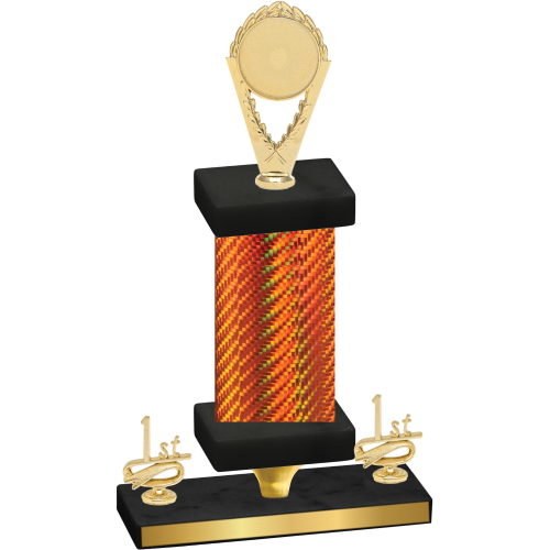 Premium Single Orange Carbon Fiber First Place Insert Trophy
