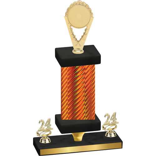 Premium Single Orange Carbon Fiber Year Insert Trophy