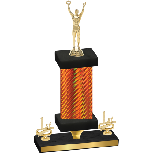 Premium Single Orange Carbon Fiber First Place Victory Trophy