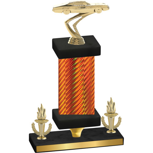 Premium Single Orange Carbon Fiber Victory Cars Trophy