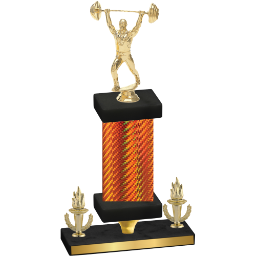 Premium Single Orange Carbon Fiber Victory Weights Trophy