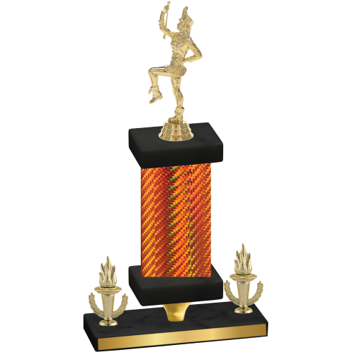 Premium Single Orange Carbon Fiber Victory Majorette Trophy