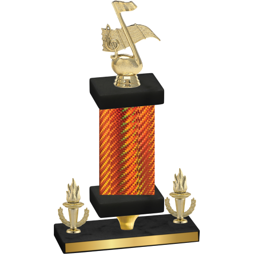 Premium Single Orange Carbon Fiber Victory Music Trophy
