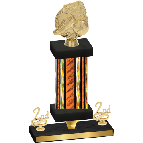 Premium Single Orange Glacier Second Place Soccer Trophy