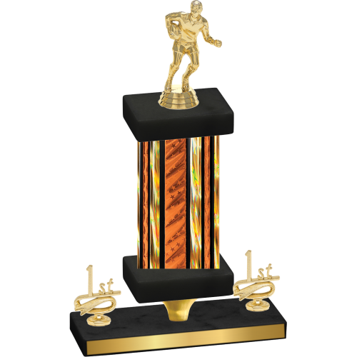 Premium Single Orange Glacier First Place Rugby Trophy