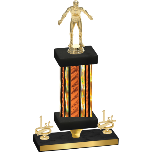 Premium Single Orange Glacier First Place Wrestling Trophy