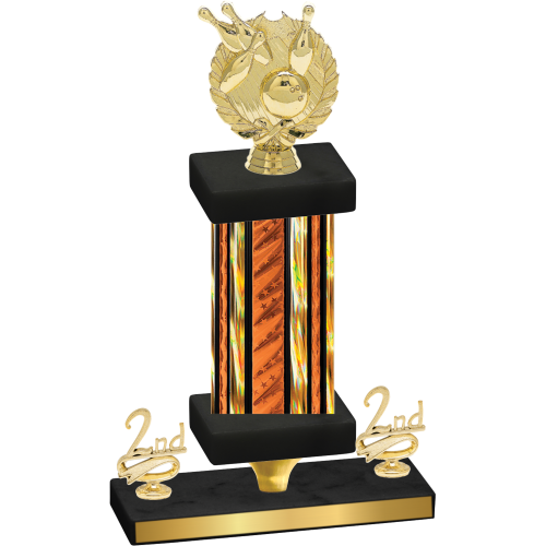 Premium Single Orange Glacier Second Place Bowling Trophy
