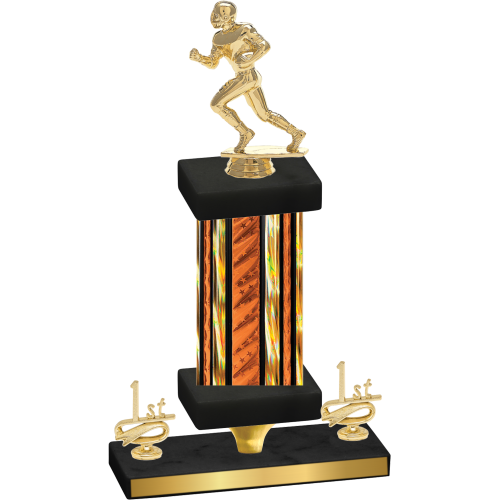 Premium Single Orange Glacier First Place Football Trophy