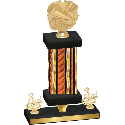Premium Single Orange Glacier Third Place Cheerleading Trophy