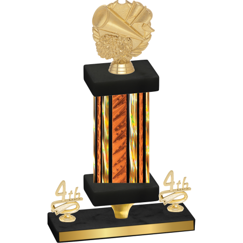 Premium Single Orange Glacier Fourth Place Cheerleading Trophy