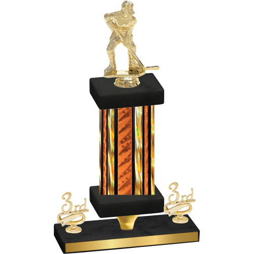Premium Single Orange Glacier Third Place Hockey Trophy