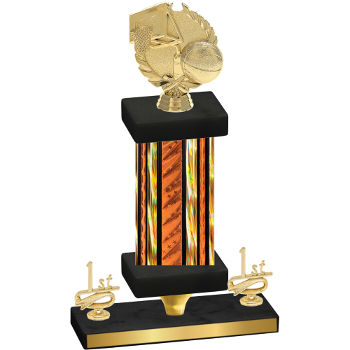 Premium Single Orange Glacier First Place Basketball Trophy