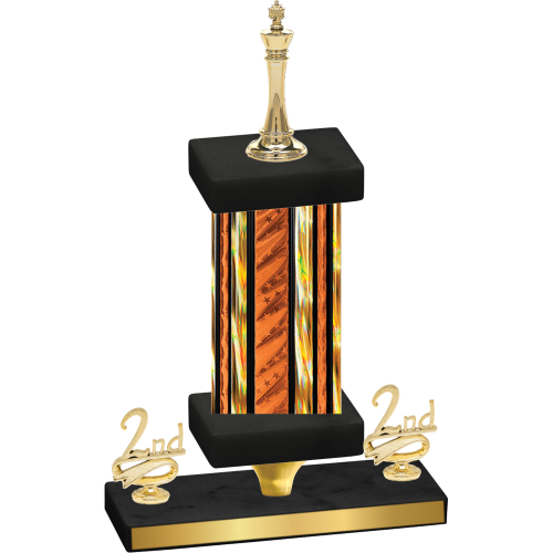 Premium Single Orange Glacier Second Place Chess Trophy