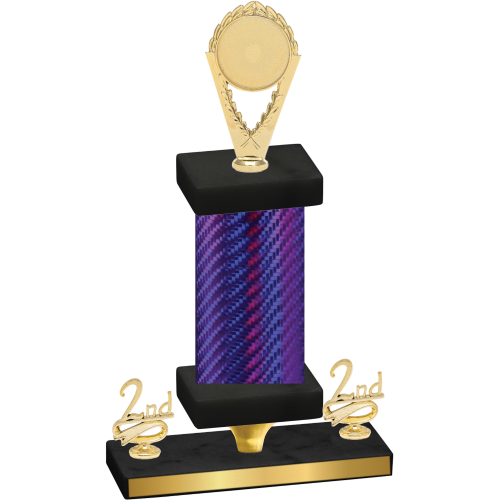 Premium Single Purple Carbon Fiber Second Place Insert Trophy