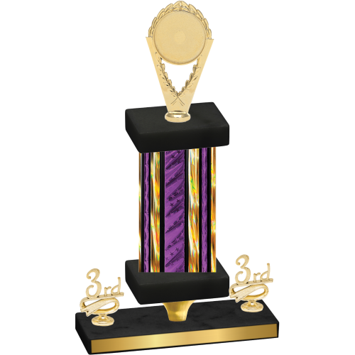 Premium Single Purple Glacier Third Place Insert Trophy