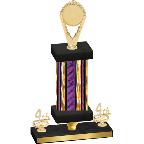 Premium Single Purple Glacier Fourth Place Insert Trophy