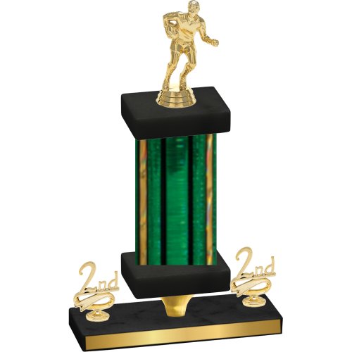 Premium Single Green Glacier Second Place Rugby Trophy