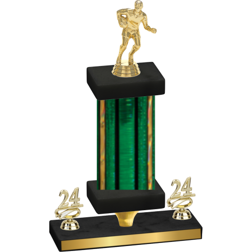 Premium Single Green Glacier Year Rugby Trophy