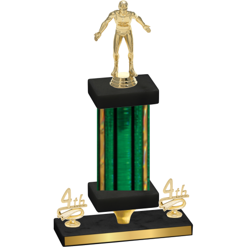 Premium Single Green Glacier Fourth Place Wrestling Trophy