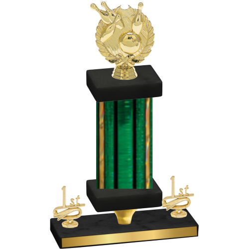 Premium Single Green Glacier First Place Bowling Trophy