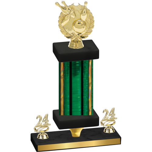 Premium Single Green Glacier Year Bowling Trophy