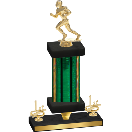 Premium Single Green Glacier First Place Football Trophy