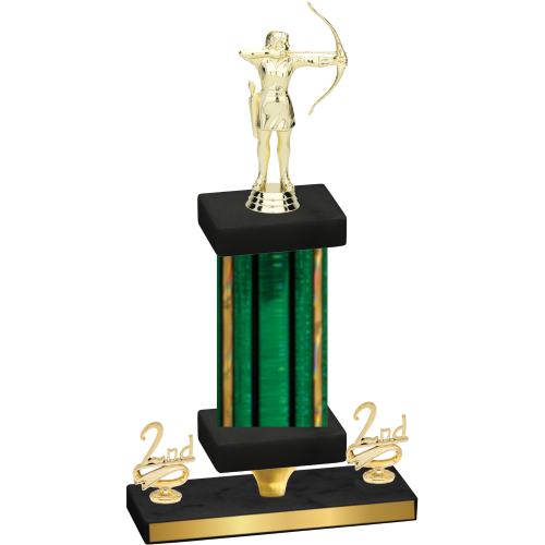 Premium Single Green Glacier Second Place Archery Trophy