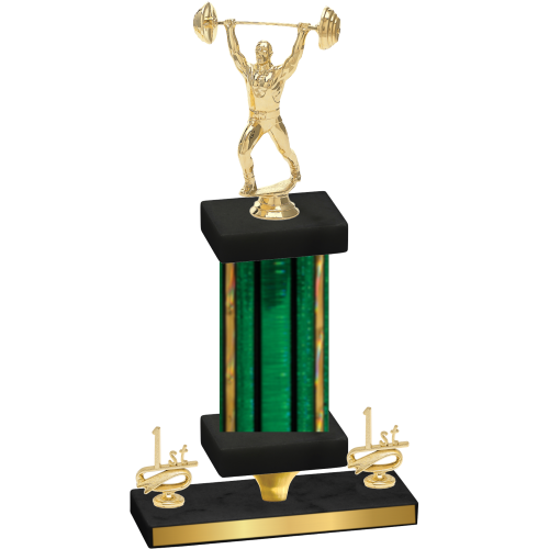 Premium Single Green Glacier First Place Weights Trophy
