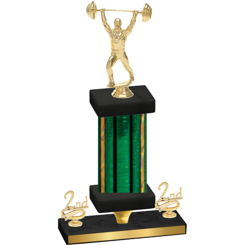 Premium Single Green Glacier Second Place Weights Trophy
