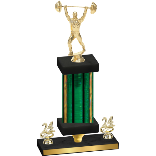 Premium Single Green Glacier Year Weights Trophy