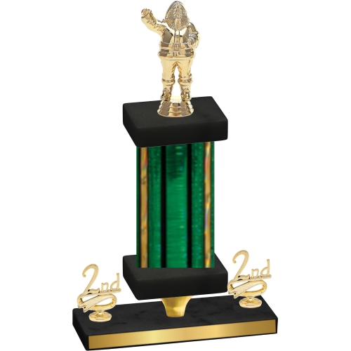 Premium Single Green Glacier Second Place Holiday Trophy