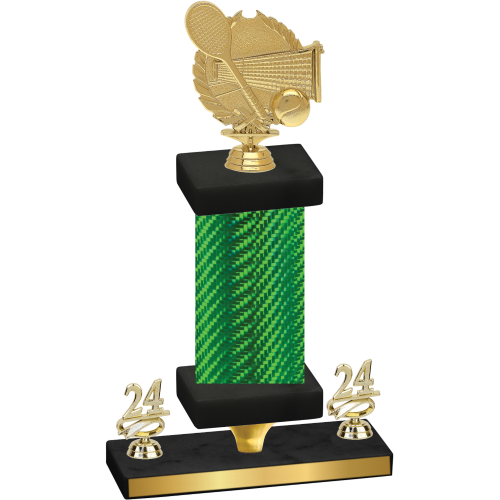 Premium Single Green Carbon Fiber Year Tennis Trophy
