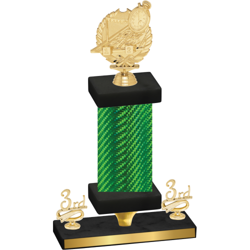 Premium Single Green Carbon Fiber Third Place Swimming Trophy