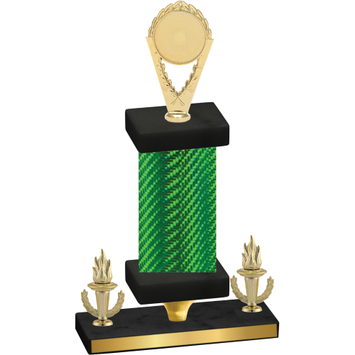 Premium Single Green Carbon Fiber Victory Insert Trophy